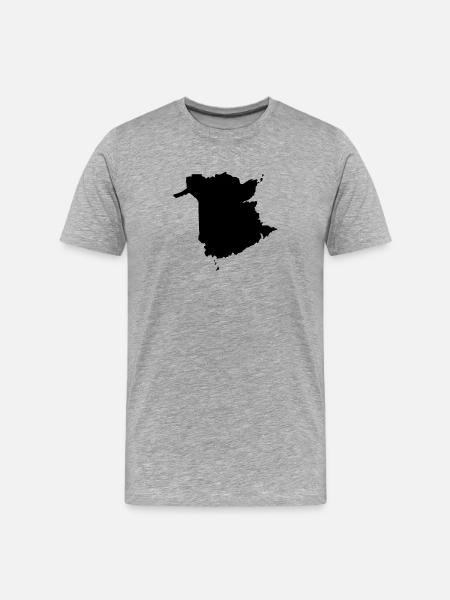 Map of New Brunswick - Men's Premium Organic T-Shirt - heather grey