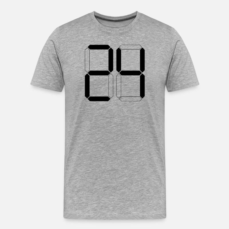 NUMMER 24 Vierundzwanzig Geschenk Digital - Männer Premium Bio T-Shirt - Grau meliert