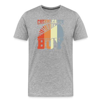 Male Cheerleader - Men's Premium Organic T-Shirt - heather grey - Front - Damien (186cm)