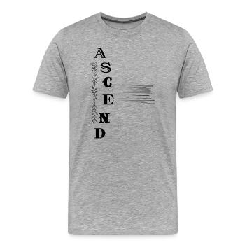 ASCEND – Dein Aufstieg ins Bewusstsein - Männer Premium Bio T-Shirt - Grau meliert - Vorne - Damien (186cm)