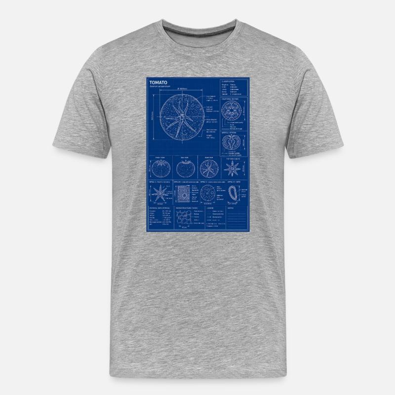 Diagramme de plan de la tomate - T-shirt bio Premium Homme - gris chiné