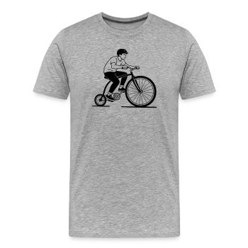 Einrad - Männer Premium Bio T-Shirt - Grau meliert - Vorne - Damien (186cm)