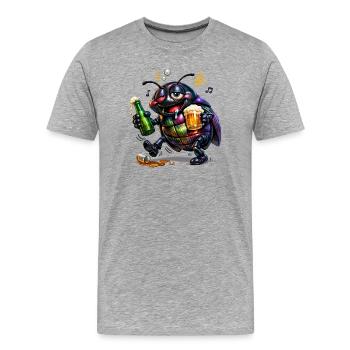 Drunk Tor - Männer Premium Bio T-Shirt - Grau meliert - Vorne - Damien (186cm)