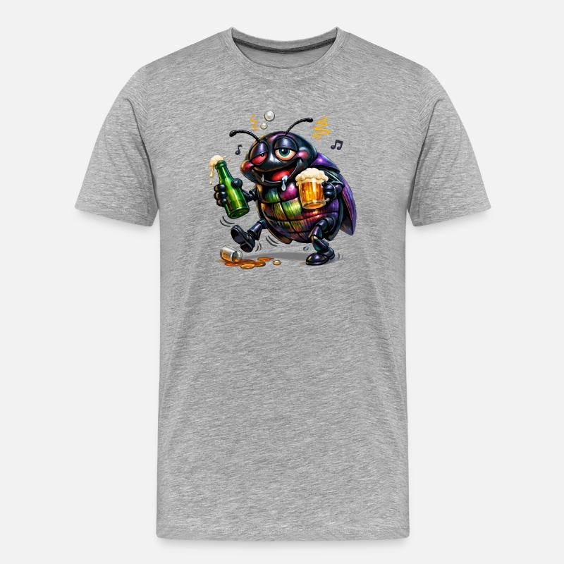 Drunk Tor - Männer Premium Bio T-Shirt - Grau meliert