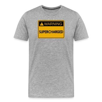 USDM sticker - SUPERCHARGED - T-shirt bio Premium Homme - gris chiné - Devant - Damien (186cm)