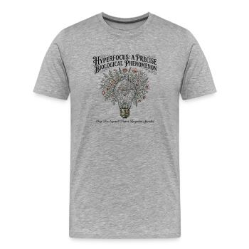 ADHD Hyperfocus - Pattern Recognition Specialist - Men's Premium Organic T-Shirt - heather grey - Front - Damien (186cm)