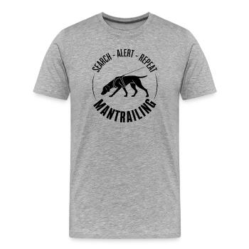German Shorthair Mantrailing Dog Sport Search Dogs - Men's Premium Organic T-Shirt - heather grey - Front - Damien (186cm)