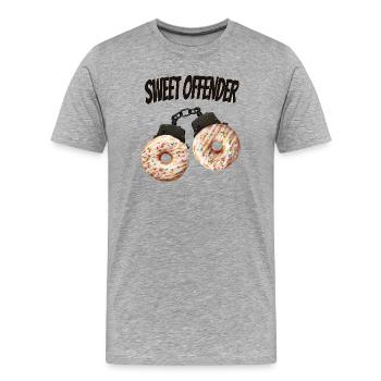 Sweet Open Donut Drôle de T-shirt - T-shirt bio Premium Homme - gris chiné - Devant - Damien (186cm)
