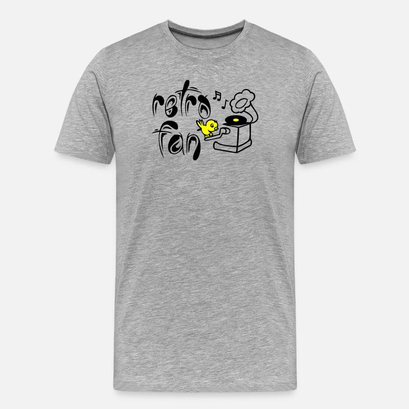 Retro Fan - Männer Premium Bio T-Shirt - Grau meliert
