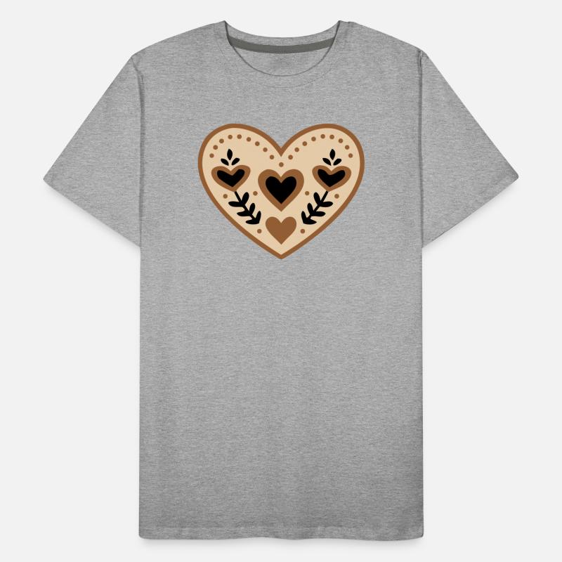 Folklore Herz Tracht Muttertag Männer Premium Bio T-Shirt