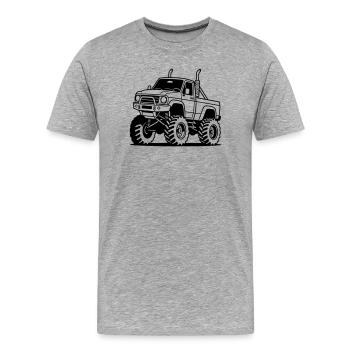 Monster Truck - T-shirt bio Premium Homme - gris chiné - Devant - Damien (186cm)