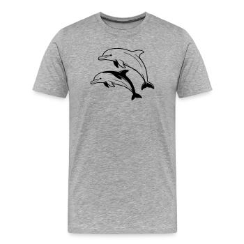 Delphine - Männer Premium Bio T-Shirt - Grau meliert - Vorne - Damien (186cm)