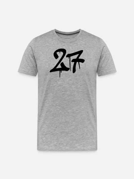 27 - Männer Premium Bio T-Shirt - Grau meliert