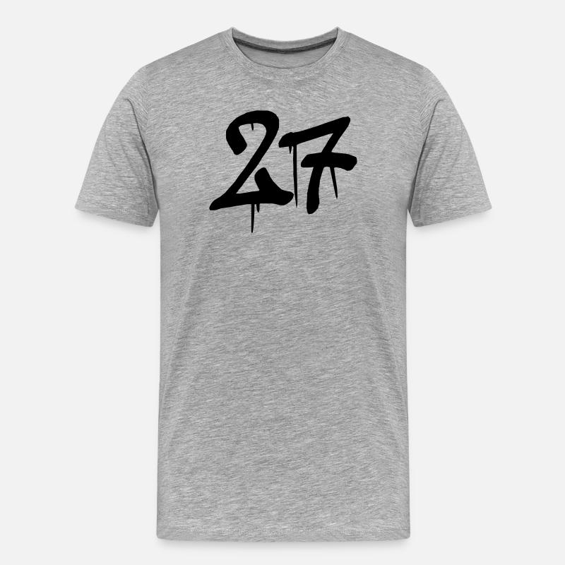 27 - Männer Premium Bio T-Shirt - Grau meliert