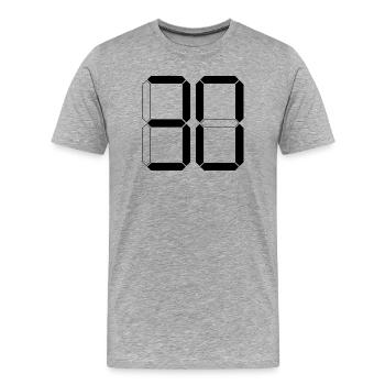 NUMMER 30 Dreißig Geburtstag Geschenk Digital - Männer Premium Bio T-Shirt - Grau meliert - Vorne - Damien (186cm)