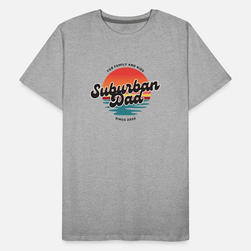 Suburban Dad Retro Sunset Logo Men's Premium Organic T-Shirt