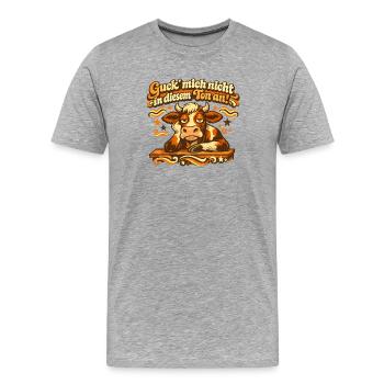 Guck Mich Nicht In Diesem Ton An! - Männer Premium Bio T-Shirt - Grau meliert - Vorne - Damien (186cm)