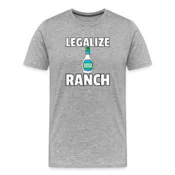 Legalisieren Sie Ranch Bottle Tee - Männer Premium Bio T-Shirt - Grau meliert - Vorne - Damien (186cm)