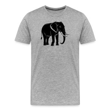 Éléphant - T-shirt bio Premium Homme - gris chiné - Devant - Damien (186cm)