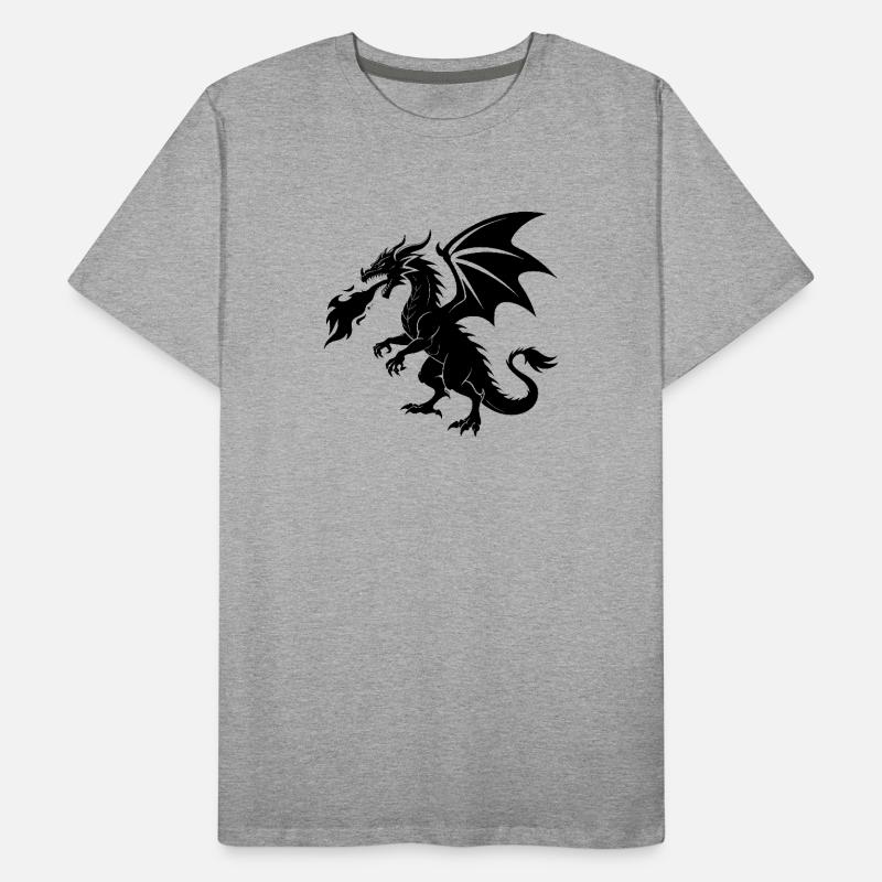 Fire Breathing Dragon Men's Premium Organic T-Shirt