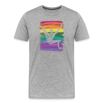 Boulderer Boulder Bouldern - Männer Premium Bio T-Shirt - Grau meliert - Vorne - Damien (186cm)