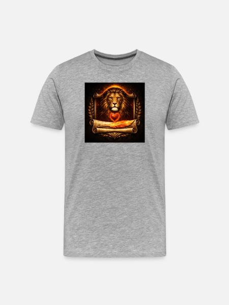 Lionheart & Phoenix Feather - Men's Premium Organic T-Shirt - heather grey