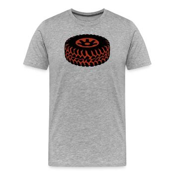 Offroad Reifen Matsch Profil - Männer Premium Bio T-Shirt - Grau meliert - Vorne - Damien (186cm)