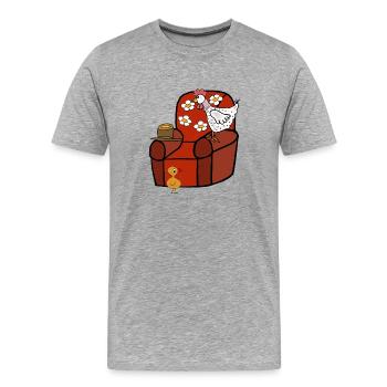 Lustige Hühner Feierabend Huhn  - Männer Premium Bio T-Shirt - Grau meliert - Vorne - Damien (186cm)