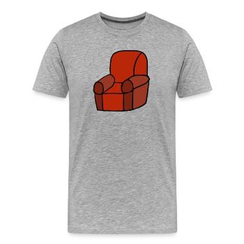 Red Lounge Chair Silhouette - Men's Premium Organic T-Shirt - heather grey - Front - Damien (186cm)