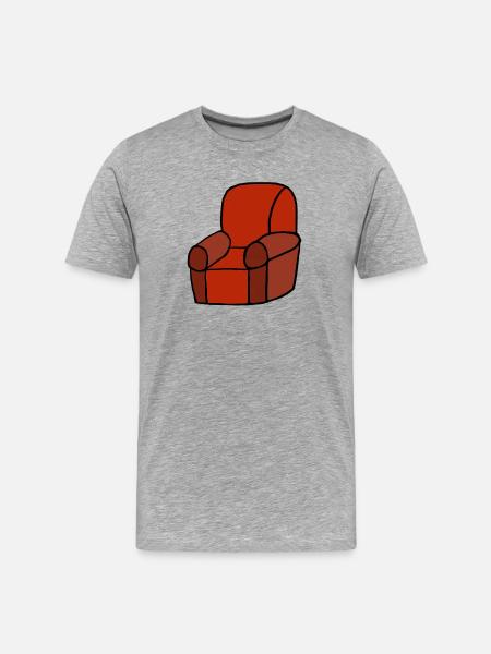 Red Lounge Chair Silhouette - Men's Premium Organic T-Shirt - heather grey