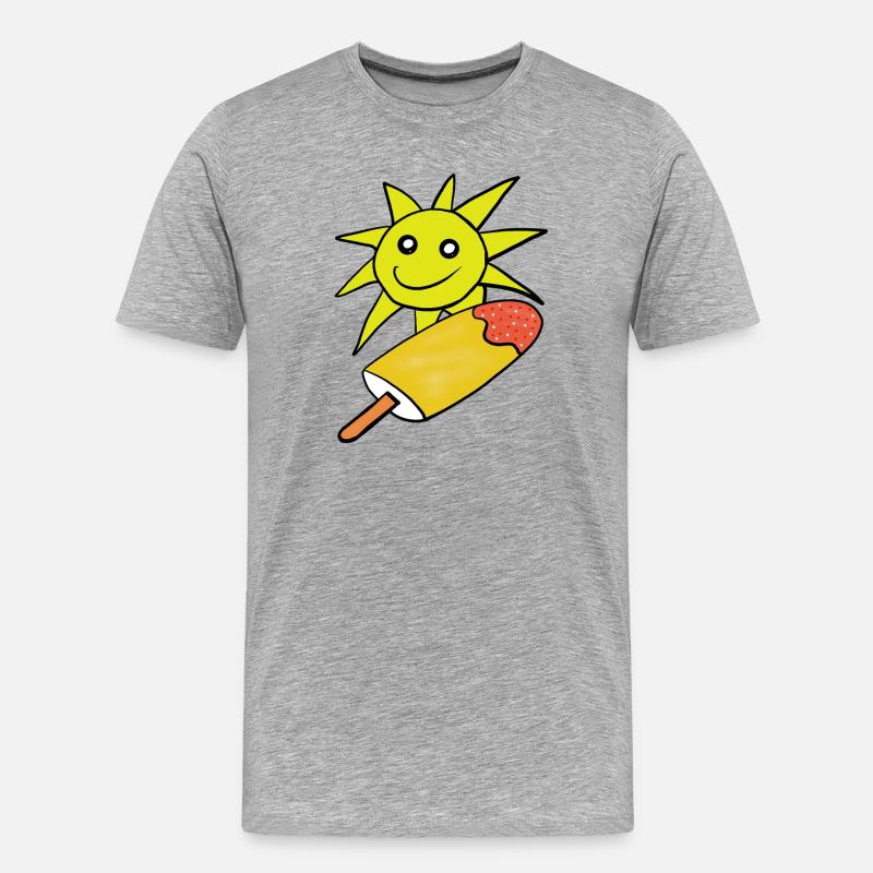 Sommer Sonne Eis Eiskrem Sommerzeit - Men's Premium Organic T-Shirt - heather grey