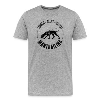 Vizsla Mantrailing Hundesport Hunde Hund Wilsigns - Männer Premium Bio T-Shirt - Grau meliert - Vorne - Damien (186cm)
