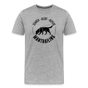 Labrador Mantrailing Hundesport Hunde Labbi  - Männer Premium Bio T-Shirt - Grau meliert - Vorne - Damien (186cm)