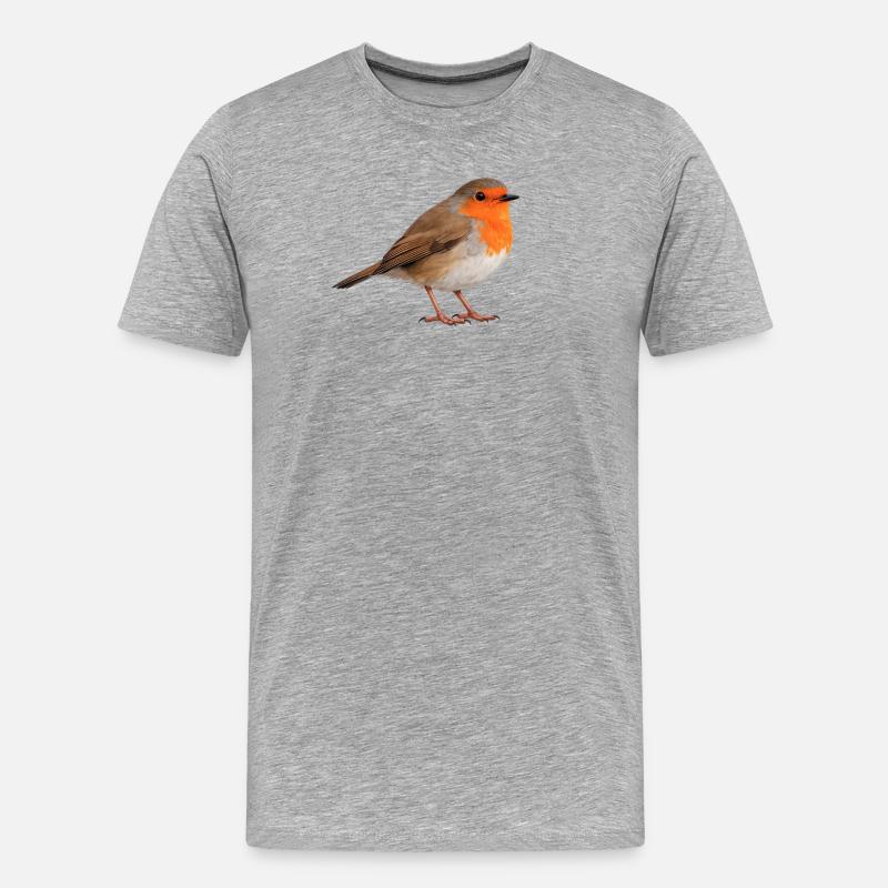 Robin - Männer Premium Bio T-Shirt - Grau meliert
