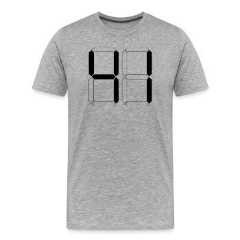 NUMÉRO 41 Quarante-et-Un Cadeaux Numériques - T-shirt bio Premium Homme - gris chiné - Devant - Damien (186cm)