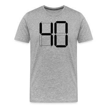 NUMMER 40 Vierzig Geburtstag Geschenk Digital - Männer Premium Bio T-Shirt - Grau meliert - Vorne - Damien (186cm)