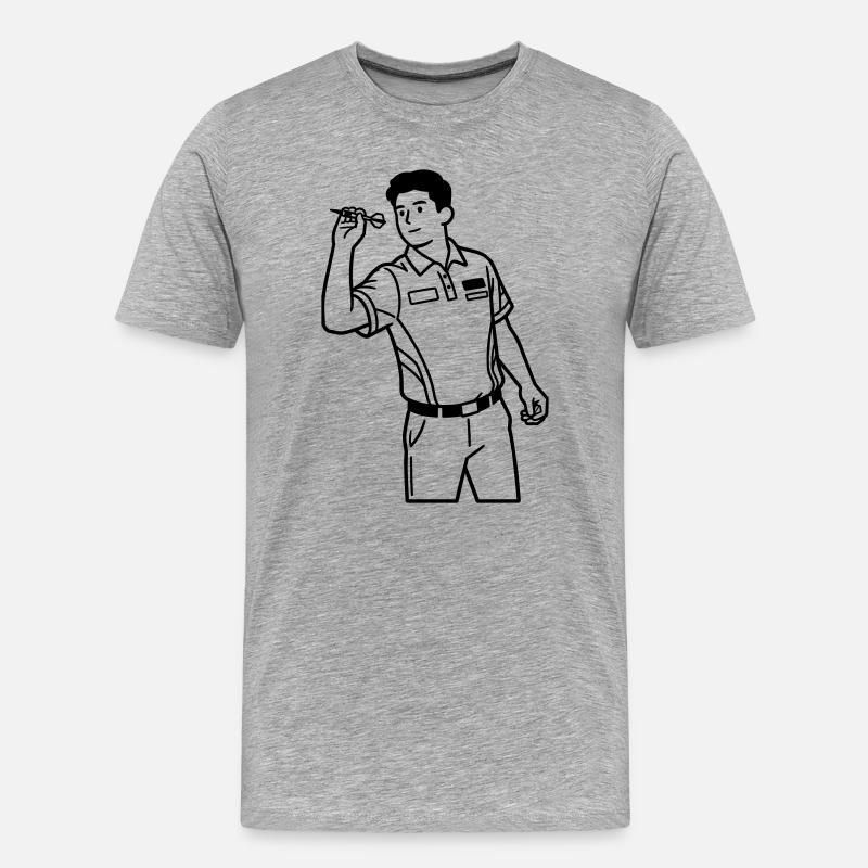 Darts - Männer Premium Bio T-Shirt - Grau meliert