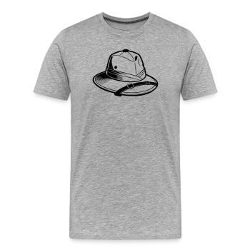 Chapeau de safari - T-shirt bio Premium Homme - gris chiné - Devant - Damien (186cm)