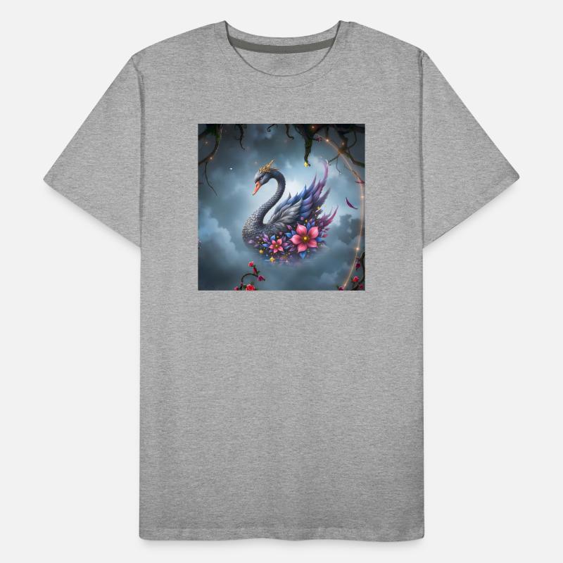 Himmlischer Blumenschwan Männer Premium Bio T-Shirt