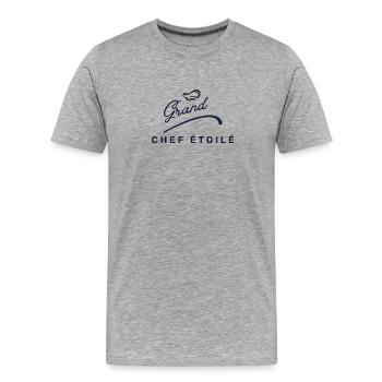 Grand chef étoilé chef de cuisine - T-shirt bio Premium Homme - gris chiné - Devant - Damien (186cm)