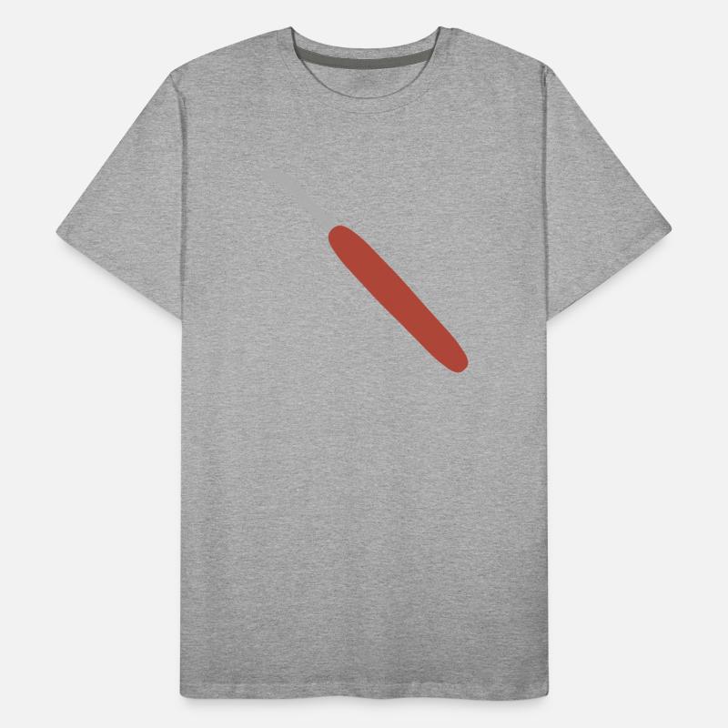 Häkelhaken mit rotem Griff Männer Premium Bio T-Shirt