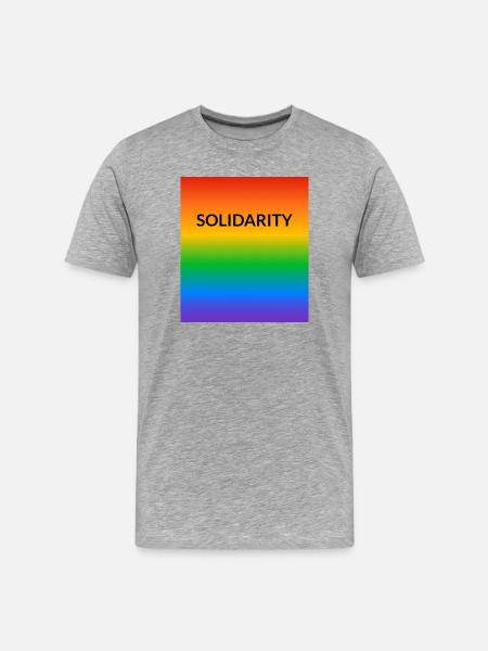 Solidarity Rainbow LGBT Ally Pride allyship - Men's Premium Organic T-Shirt - heather grey