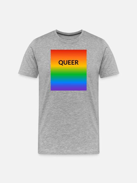 Gradient de la fierté queer - T-shirt bio Premium Homme - gris chiné