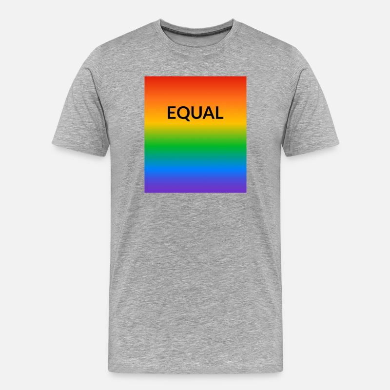 Rainbow Equal LGBT Pride Monat - Männer Premium Bio T-Shirt - Grau meliert
