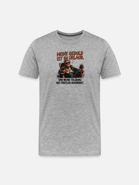 Meine Geduld im Urlaub - Männer Premium Bio T-Shirt - Grau meliert