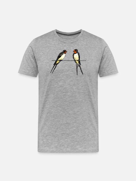 Swallows - Men's Premium Organic T-Shirt - heather grey