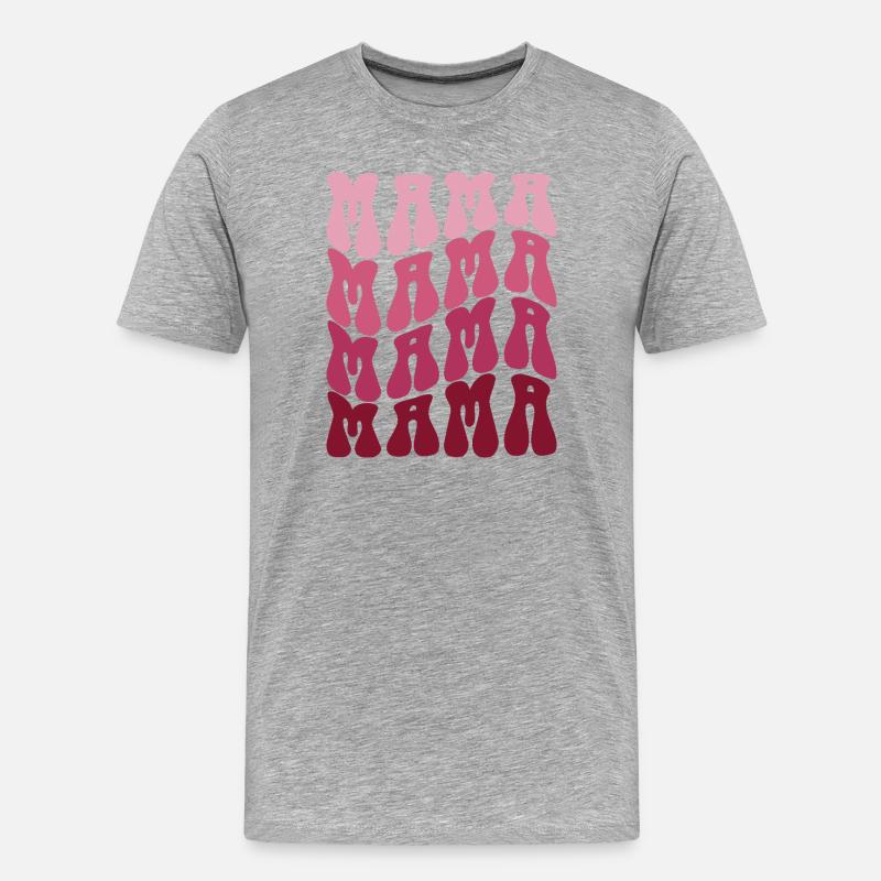 Mama Muster im Pink Gradient - Männer Premium Bio T-Shirt - Grau meliert