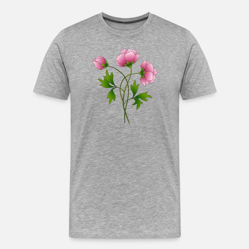 Blumen - Männer Premium Bio T-Shirt - Grau meliert