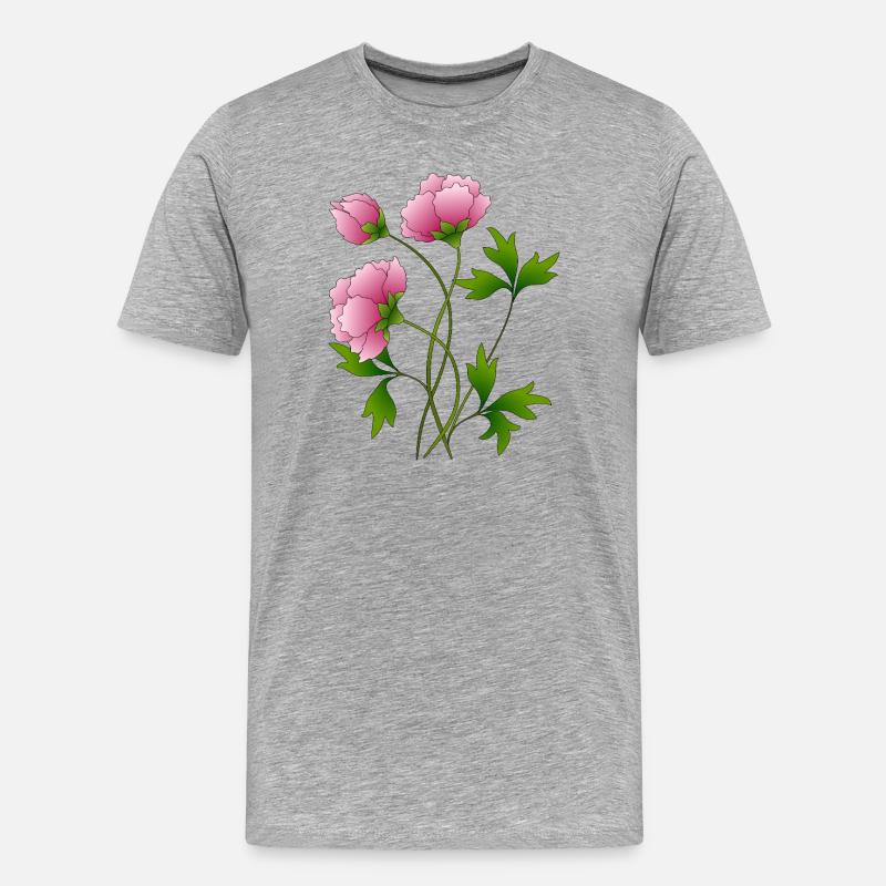 Blumen - Männer Premium Bio T-Shirt - Grau meliert