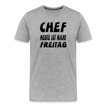 Chef - Männer Premium Bio T-Shirt - Grau meliert - Vorne - Damien (186cm)